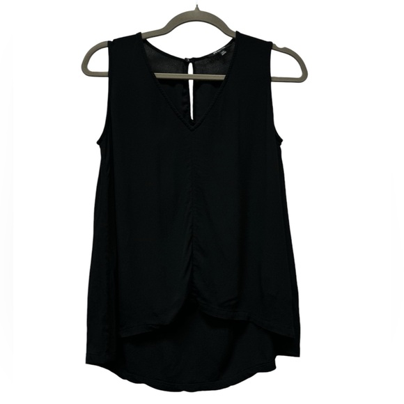 Madewell v-neck sleeveless blouse top, black, XXS - Picture 1 of 5